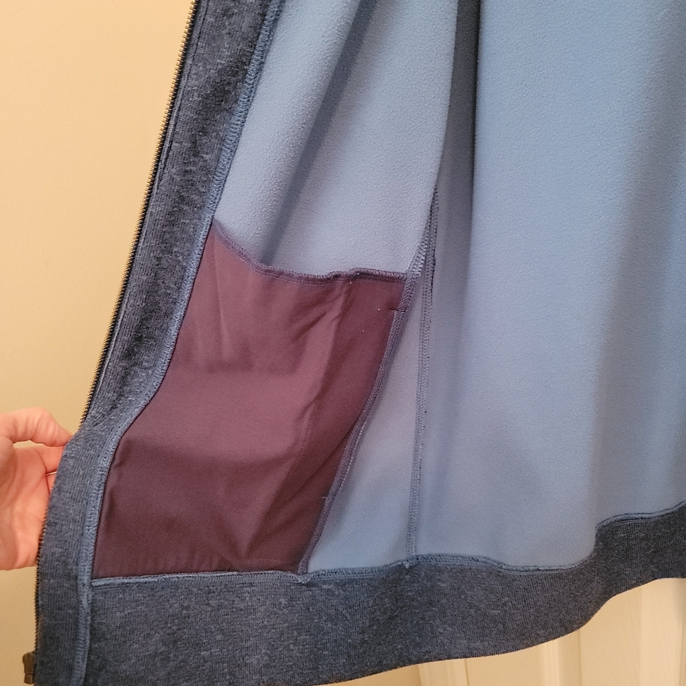 Territory Ahead Vintage Heather Blue V Neck Full Zip-Up Fleece Jacket Size L - Picture 7 of 9